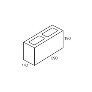Besser Block Full 390 x 190 x 140 Masonry Concrete Grey Block