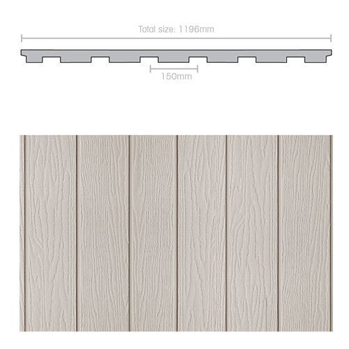 Weathertex 3660 x 1196 x 9.5mm WeatherGroove Ruff Sawn 150mm Groove - Image 2