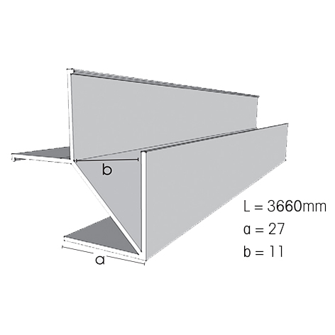 Weathertex Small External Aluminium Corner 3660mm Large Flange